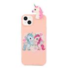 For iPhone 14 Shockproof Cartoon TPU Phone Case(Heart Unicorn) - 1