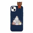 For iPhone 14 Plus Shockproof Cartoon TPU Phone Case(Stacked Cats) - 1