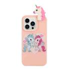 For iPhone 14 Pro Shockproof Cartoon TPU Phone Case(Heart Unicorn) - 1