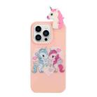 For iPhone 14 Pro Max Shockproof Cartoon TPU Phone Case(Heart Unicorn) - 1