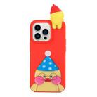 For iPhone 14 Pro Max Shockproof Cartoon TPU Phone Case(Yellow Duck) - 1