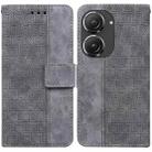 For Asus Zenfone 9 Geometric Embossed Flip Leather Phone Case(Grey) - 1