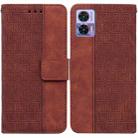 For Motorola Edge 30 Neo / Edge 30 Lite Geometric Embossed Flip Leather Phone Case(Brown) - 1