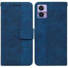 For Motorola Edge 30 Neo / Edge 30 Lite Geometric Embossed Flip Leather Phone Case(Blue) - 1