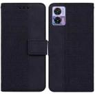 For Motorola Edge 30 Neo / Edge 30 Lite Geometric Embossed Flip Leather Phone Case(Black) - 1