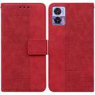 For Motorola Edge 30 Neo / Edge 30 Lite Geometric Embossed Flip Leather Phone Case(Red) - 1