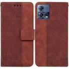 For Motorola Moto S30 Pro 5G / Edge 30 Fusion Geometric Embossed Flip Leather Phone Case(Brown) - 1