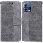 For Motorola Moto S30 Pro 5G / Edge 30 Fusion Geometric Embossed Flip Leather Phone Case(Grey) - 1