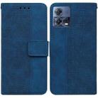 For Motorola Moto S30 Pro 5G / Edge 30 Fusion Geometric Embossed Flip Leather Phone Case(Blue) - 1