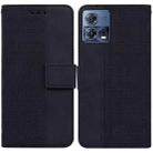 For Motorola Moto S30 Pro 5G / Edge 30 Fusion Geometric Embossed Flip Leather Phone Case(Black) - 1