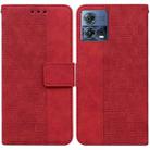 For Motorola Moto S30 Pro 5G / Edge 30 Fusion Geometric Embossed Flip Leather Phone Case(Red) - 1