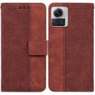 For Motorola Moto X30 Pro 5G / Edge 30 Ultra Geometric Embossed Flip Leather Phone Case(Brown) - 1