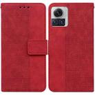 For Motorola Moto X30 Pro 5G / Edge 30 Ultra Geometric Embossed Flip Leather Phone Case(Red) - 1