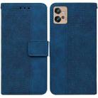 For Motorola Moto G32 Geometric Embossed Flip Leather Phone Case(Blue) - 1