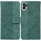 For Nothing Phone 1 Geometric Embossed Flip Leather Phone Case(Green) - 1