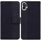 For Nothing Phone 1 Geometric Embossed Flip Leather Phone Case(Black) - 1