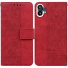 For Nothing Phone 1 Geometric Embossed Flip Leather Phone Case(Red) - 1