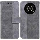 For Honor X9 / X9 5G Geometric Embossed Flip Leather Phone Case(Grey) - 1