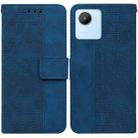 For Realme C30 Geometric Embossed Flip Leather Phone Case(Blue) - 1