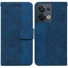For OPPO Reno8 Geometric Embossed Flip Leather Phone Case(Blue) - 1