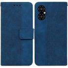 For Xiaomi Poco M4 5G Geometric Embossed Flip Leather Phone Case(Blue) - 1