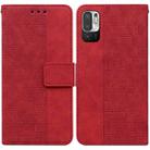 For Xiaomi Redmi Note 11T Pro / 11T Pro+ 5G Geometric Embossed Flip Leather Phone Case(Red) - 1