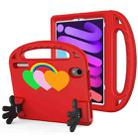 For iPad mini 6 Love Small Palm Holder EVA Tablet Case(Red) - 1