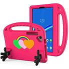 For Lenovo Tab M10 Plus Love Small Palm Holder EVA Tablet Case(Rose Red) - 1