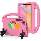 For Samsung Tab S6 Lite Love Small Palm Holder EVA Tablet Case(Pink) - 1