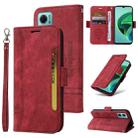 For Xiaomi Redmi Note 11E 5G BETOPNICE Dual-side Buckle Leather Phone Case(Red) - 1