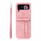 For Samsung Galaxy Z Flip4 BETOPNICE Dual-side Buckle Leather Phone Case(Pink) - 1