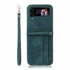 For Samsung Galaxy Z Flip4 BETOPNICE Dual-side Buckle Leather Phone Case(Green) - 1