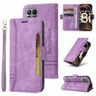 For Realme 8i BETOPNICE Dual-side Buckle Leather Phone Case(Purple) - 1