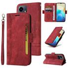 For vivo Y77 5G Global BETOPNICE Dual-side Buckle Leather Phone Case(Red) - 1