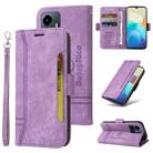 For vivo Y77 5G Global BETOPNICE Dual-side Buckle Leather Phone Case(Purple) - 1