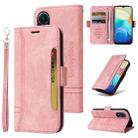 For vivo Y02s / Y16 4G BETOPNICE Dual-side Buckle Leather Phone Case(Pink) - 1