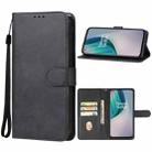 For OnePlus Nord N10 5G Leather Phone Case(Black) - 1