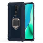 For OPPO A5(2020) Carbon Fiber Protective Case with 360 Degree Rotating Ring Holder(Blue) - 1