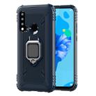 For Huawei Nova 5i / P20 Lite(2019) Carbon Fiber Protective Case with 360 Degree Rotating Ring Holder(Blue) - 1