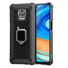 For Xiaomi Redmi Note 9 Pro Max Carbon Fiber Protective Case with 360 Degree Rotating Ring Holder(Black) - 1