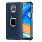 For Xiaomi Redmi Note 9 Pro Max Carbon Fiber Protective Case with 360 Degree Rotating Ring Holder(Blue) - 1