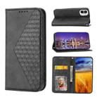 For Nothing Phone 1 Cubic Grid Calf Texture Magnetic Closure Leather Phone Case(Black) - 1