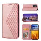 For Xiaomi Redmi Note 11 Pro 4G Cubic Grid Calf Texture Magnetic Closure Leather Phone Case(Rose Gold) - 1