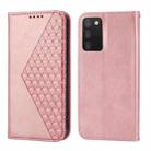 For Realme 9i Cubic Grid Calf Texture Magnetic Closure Leather Phone Case(Rose Gold) - 2