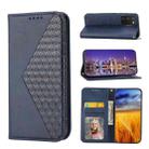 For Realme 9i Cubic Grid Calf Texture Magnetic Closure Leather Phone Case(Blue) - 1