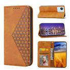 For Realme 9 Pro+ Cubic Grid Calf Texture Magnetic Closure Leather Phone Case(Yellow) - 1