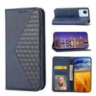 For Realme C35 Cubic Grid Calf Texture Magnetic Closure Leather Phone Case(Blue) - 1