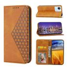 For Realme C35 Cubic Grid Calf Texture Magnetic Closure Leather Phone Case(Yellow) - 1