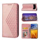 For Google Pixel 6 Cubic Grid Calf Texture Magnetic Closure Leather Phone Case(Rose Gold) - 1