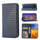 For Google Pixel 7 Pro Cubic Grid Calf Texture Magnetic Closure Leather Phone Case(Blue) - 1